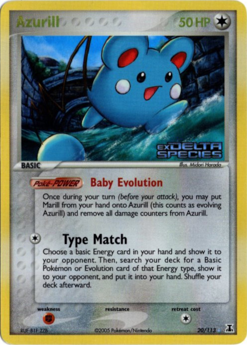 ルリリ 海外版 英語版 リバホロ Azurill - 20/113 -【Card Chicken】