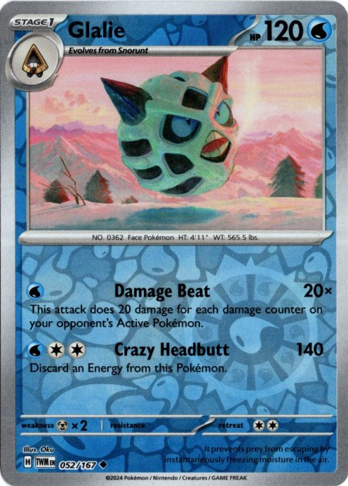 オニゴーリ 海外版 英語版 リバホロ Glalie - 052/167 -【Card Chicken】