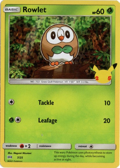 モクロー 海外版 英語版 25th プロモ Rowlet - 7/25 -【Card Chicken】