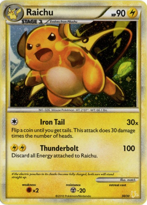 ライチュウ 海外版 英語版 Raichu - 30/30 - 海外限定イラスト【Card