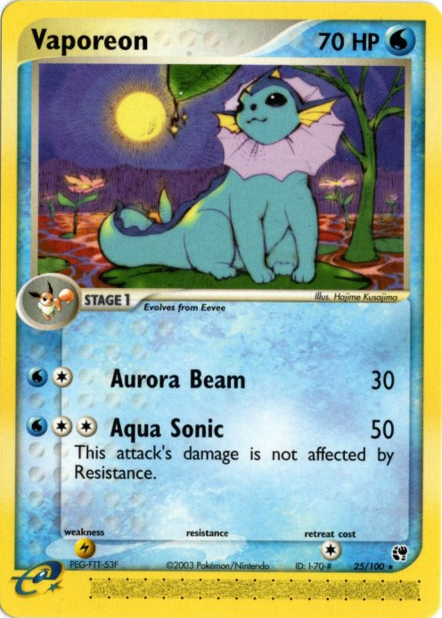 シャワーズ 海外版 英語版 カードe Vaporeon - 25/100 -【Card Chicken】