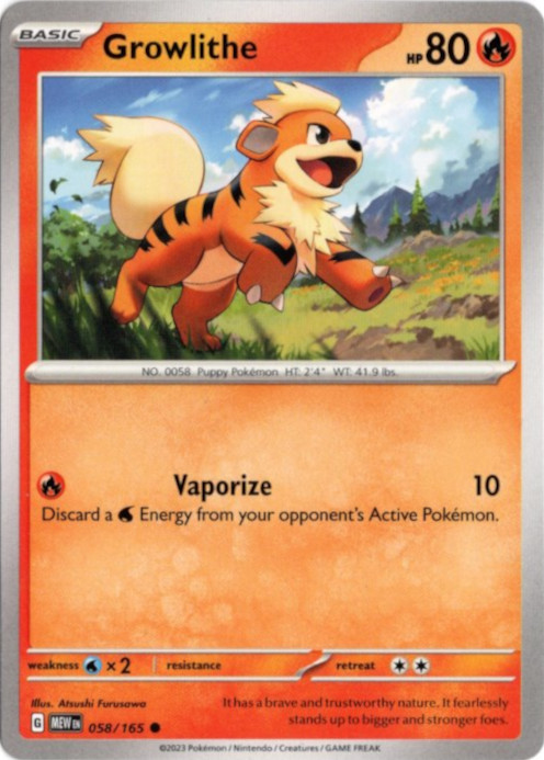 ガーディ 海外版 英語版 Growlithe - 058/165 -【Card Chicken】