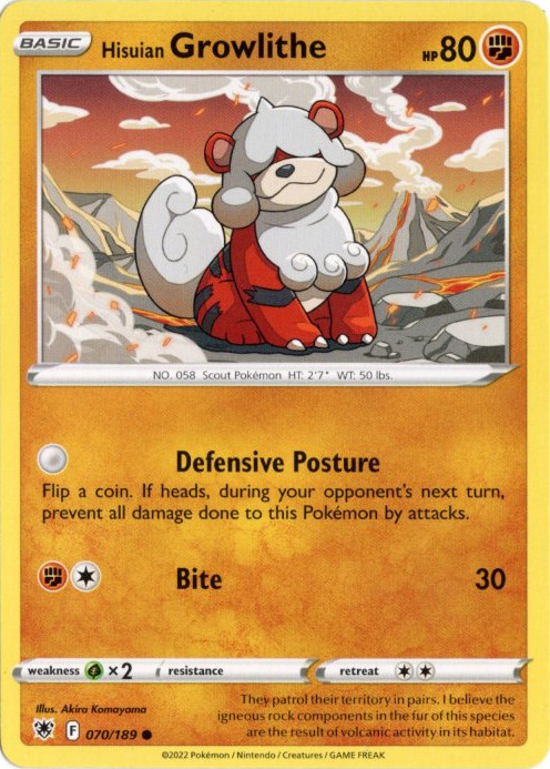 ヒスイガーディ 海外版 英語版 Hisuian Growlithe - 070/189 -【Card