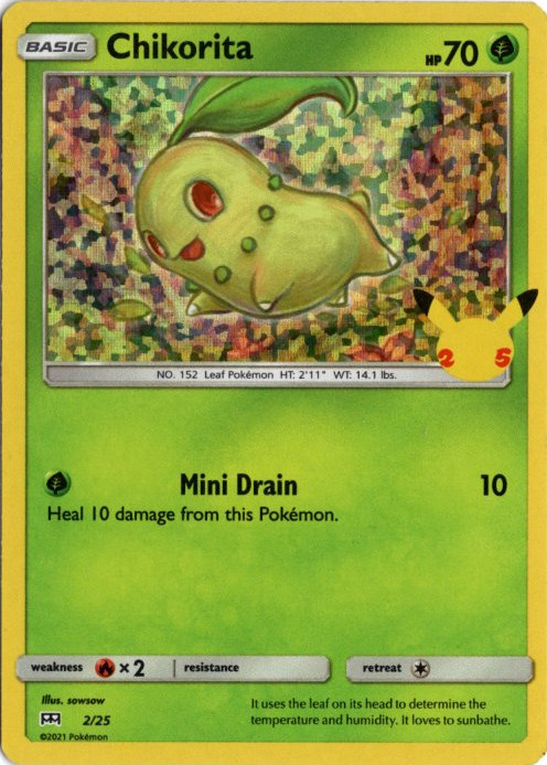 チコリータ 海外版 英語版 25th プロモ Chikorita - 2/25 -【Card