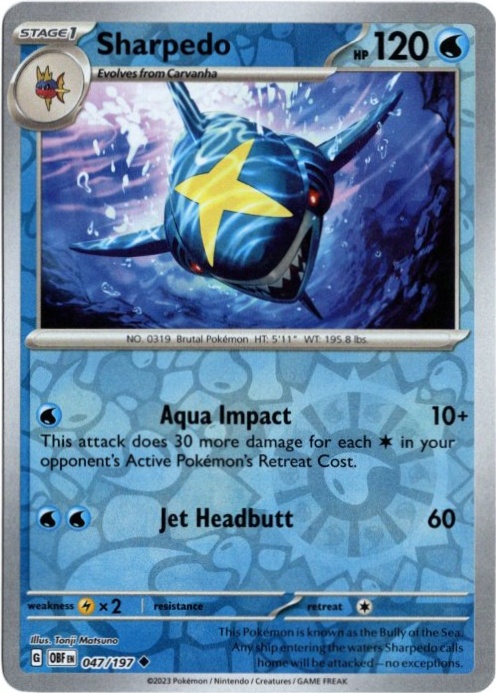 サメハダー 海外版 英語版 リバホロ Sharpedo - 047/197 -【Card Chicken】