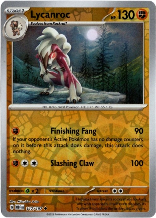 ルガルガン 海外版 英語版 リバホロ Lycanroc - 117/197 -【Card Chicken】