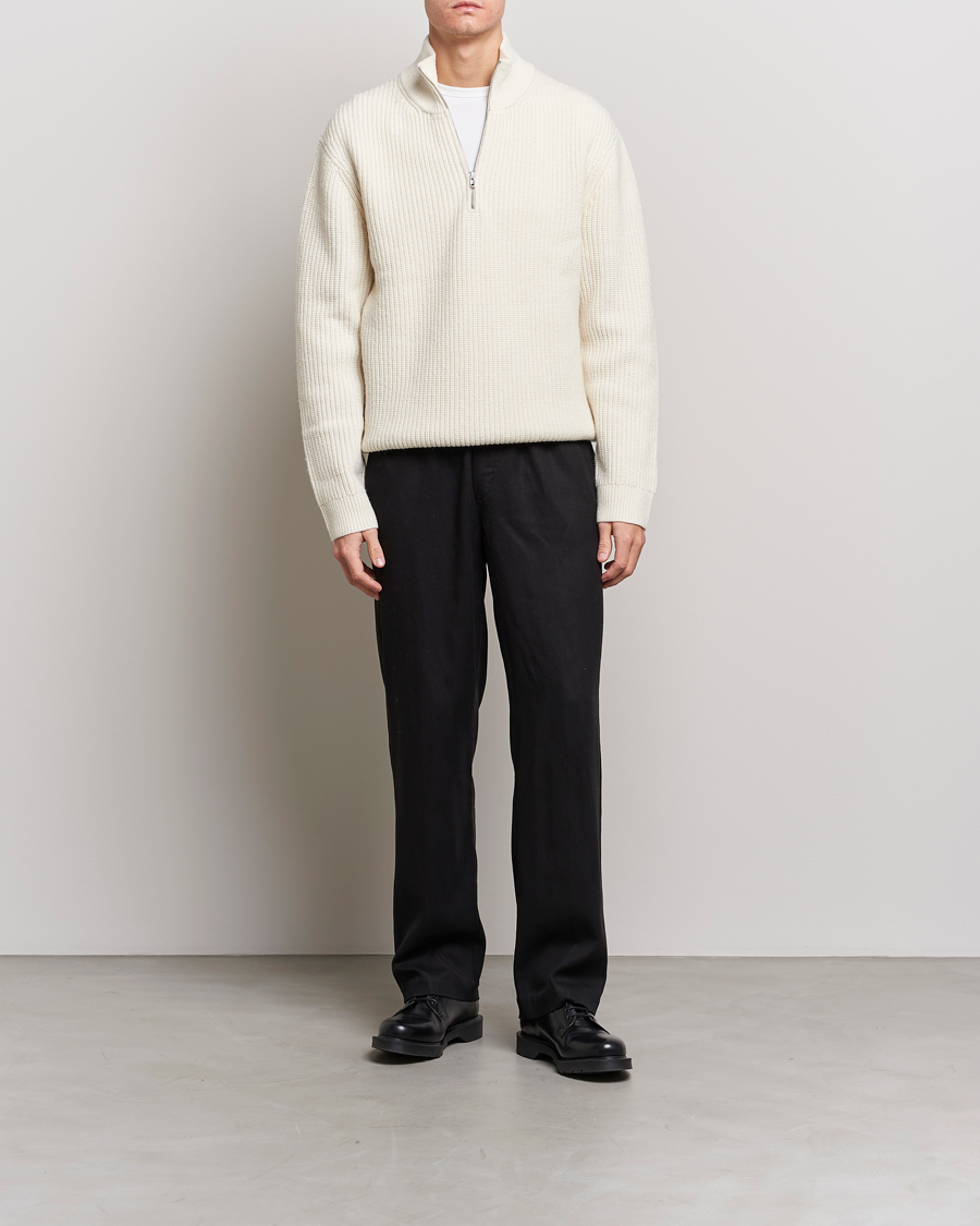 Filippa K Half Zip Sweater Off White at CareOfCarl.com