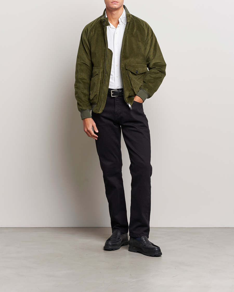 Baracuta G9 Pocket Padded Cord Harrington Jacket Olive at