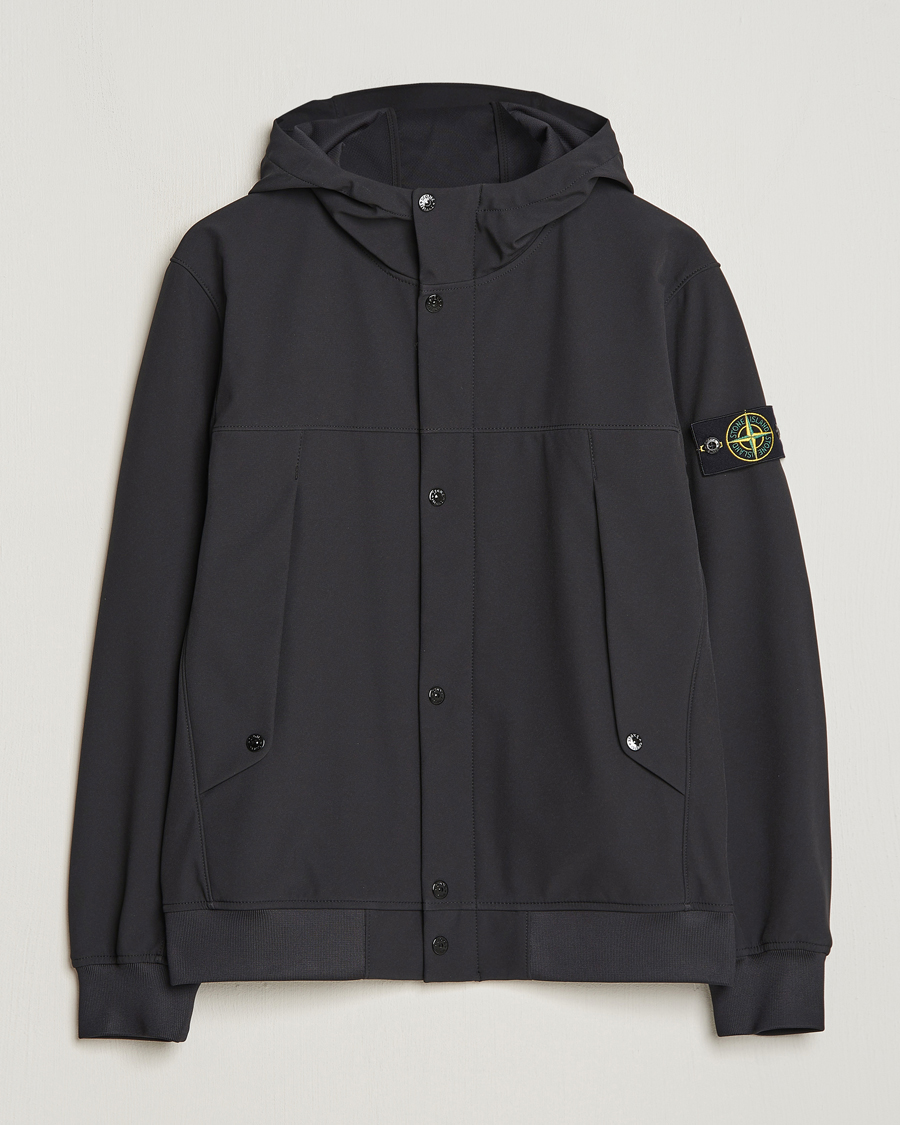 Stone Island Light Soft Shell Jacket Black at CareOfCarl.com