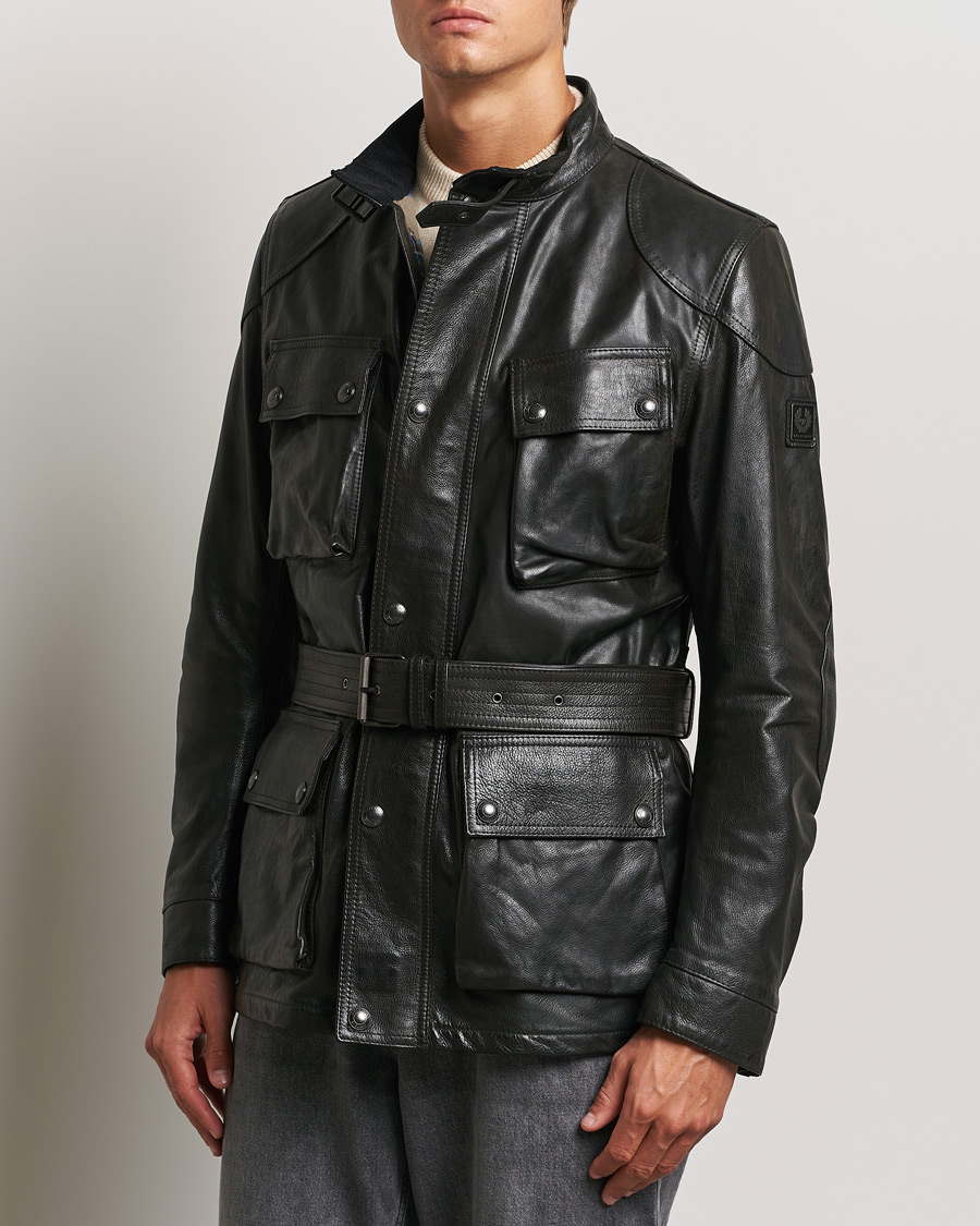 Belstaff Trailmaster Panther Leather Jacket Black at CareOfCarl.com