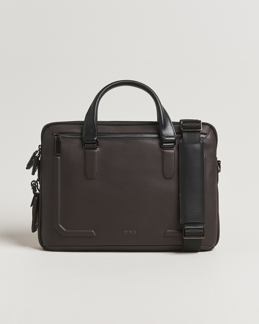 TUMI Harrison Sycamore Slim Brief Espresso Brown at CareOfCarl.com