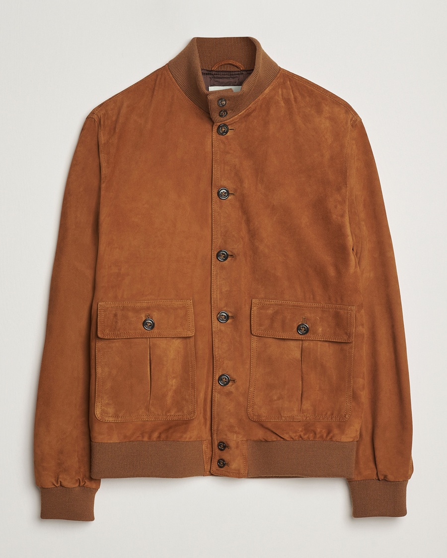 Belstaff Tundra Shearling Leather Jacket Dark Sand at CareOfCarl.com