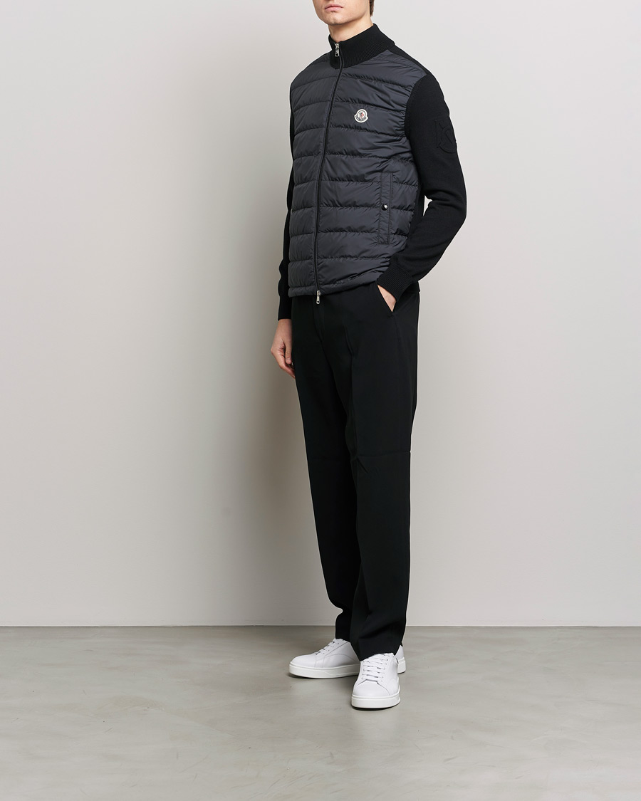 Moncler Hybrid Zip Cardigan Black at CareOfCarl.com