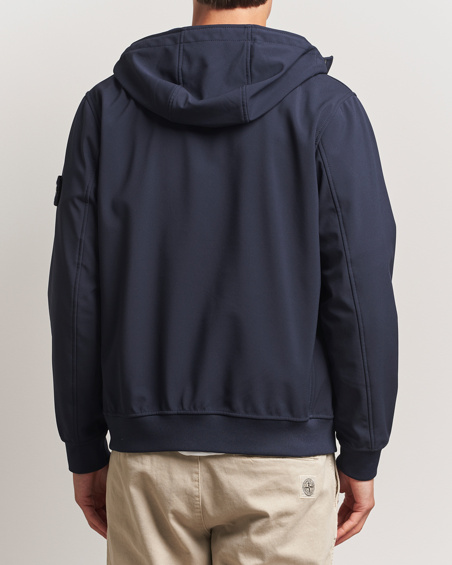 Stone Island Soft Shell Re-Dyed Lined Hood Jacket Navy at
