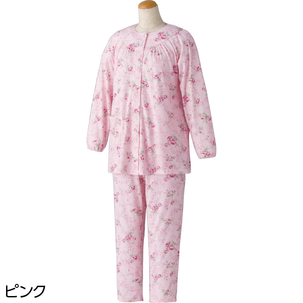 ケアファッションオンラインワンタッチパジャマ（婦人）(M ピンク