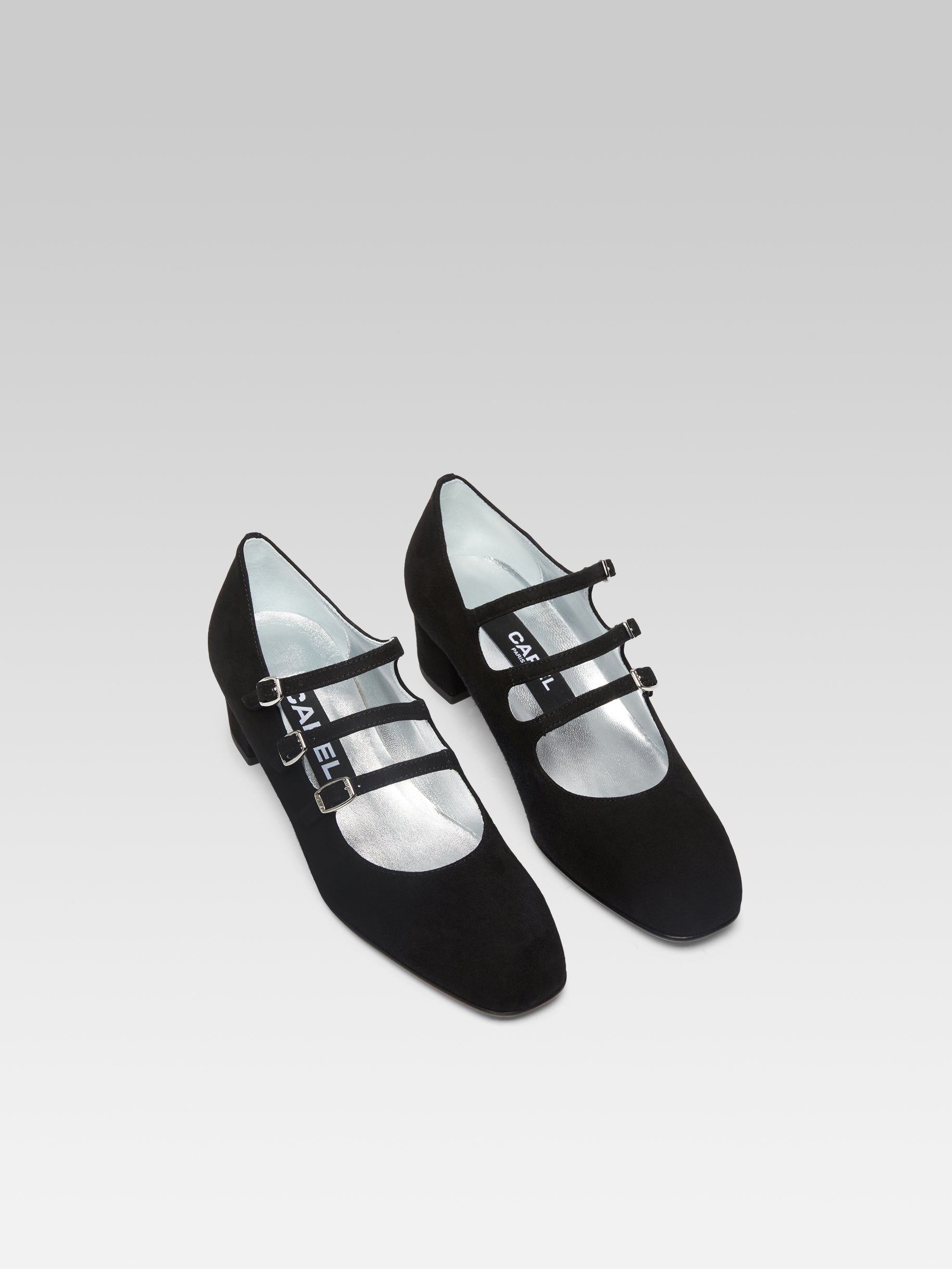 Kina - Black suede leather Mary Janes pumps | Carel Paris