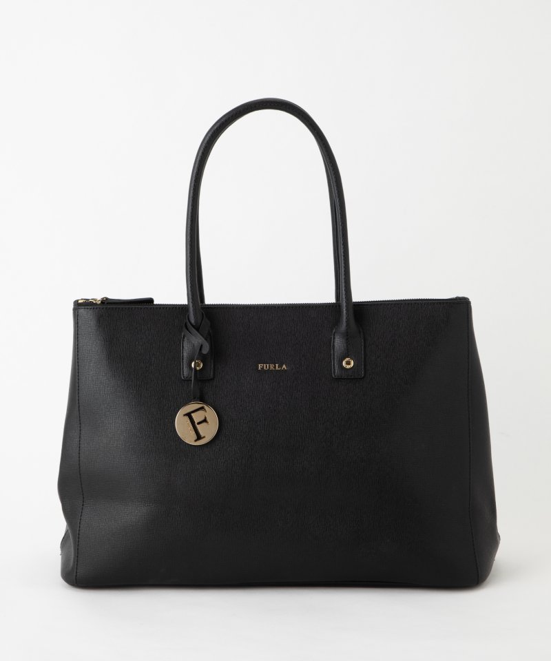 FURLA ブラックレザー ハンドバッグ
