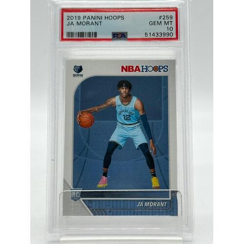 2019 Panini Hoops #259 JA Morant Memphis Grizzlies PSA 10 Card NBA