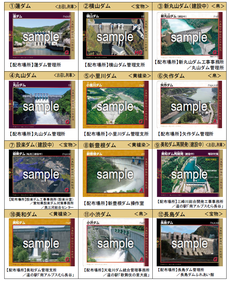 天皇陛下御在位三十年 記念ダムカードを発行します