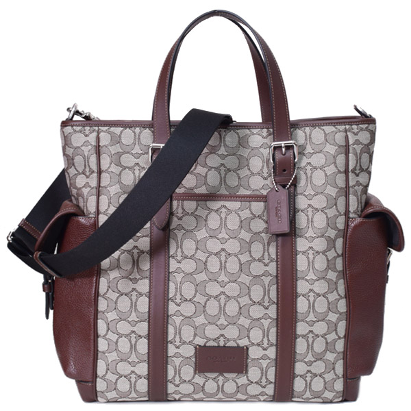 COACH】コーチ メンズ バッグ ジャガード レザー シグネチャー