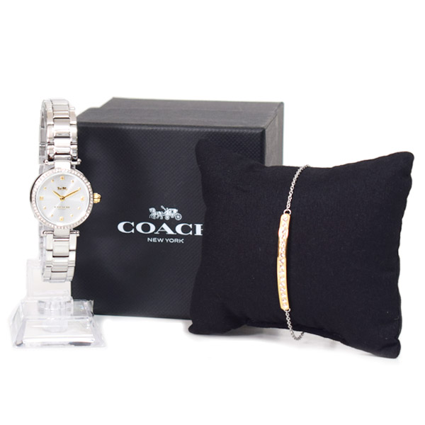 COACH】コーチ ステンレススチール ラインストーン ブレスレット