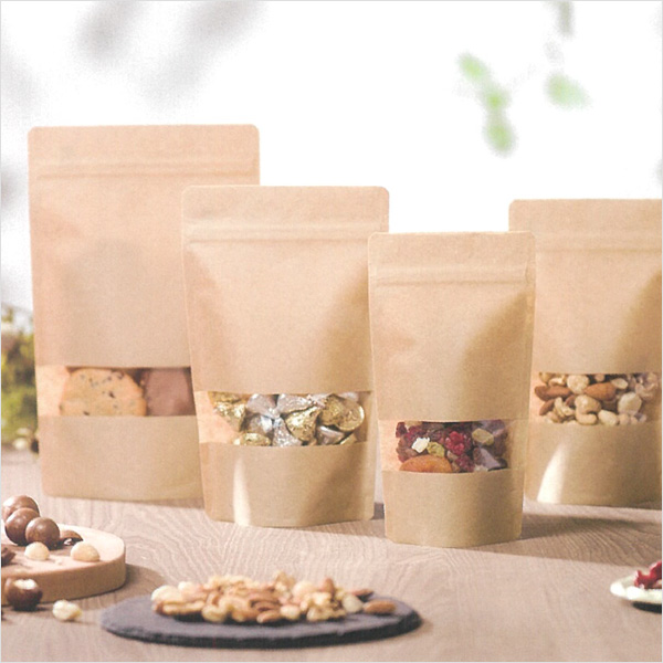 スタンドチャック袋 クラフトタイプ（窓付き） - ちゅうパック