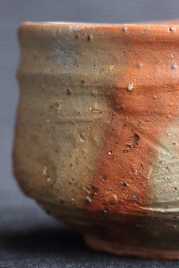 森本良信 備前焼緋襷茶盌 抹茶碗 茶道用具 茶の湯 茶陶器