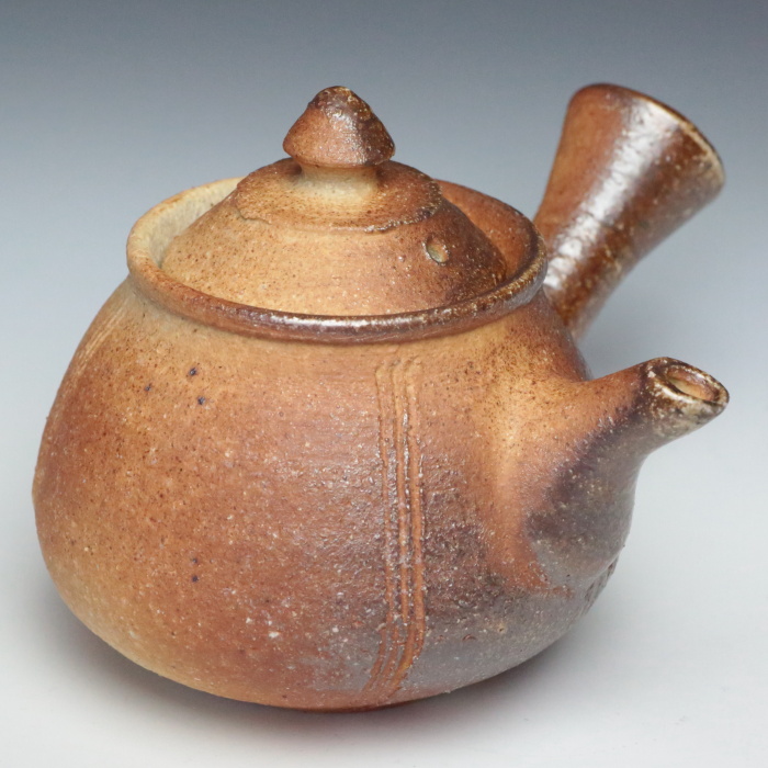 小島憲二 伊賀焼急須 満容量200ml 穴窯焼成 無釉焼締め陶茶器 作家もの