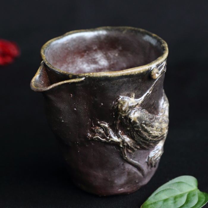 大森宏明 備前龍片口 満容量230ml 手びねり 登り窯焼成 作家もの茶海