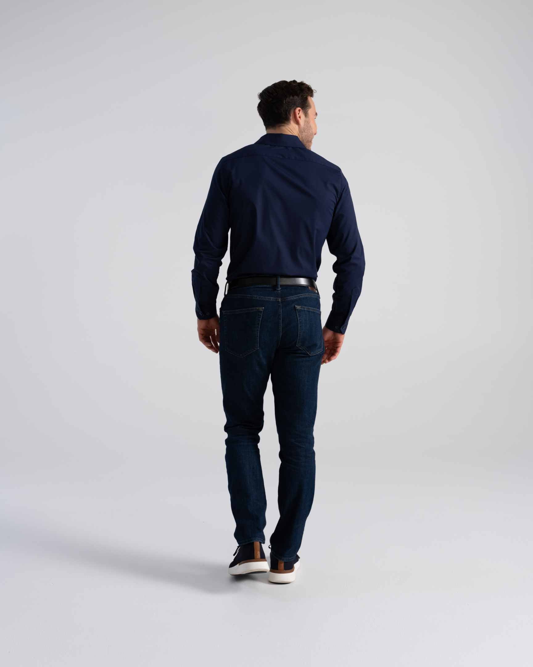 快適「プレミアムフォーマル」長袖ドレスシャツ｜ネイビー｜Chef Works