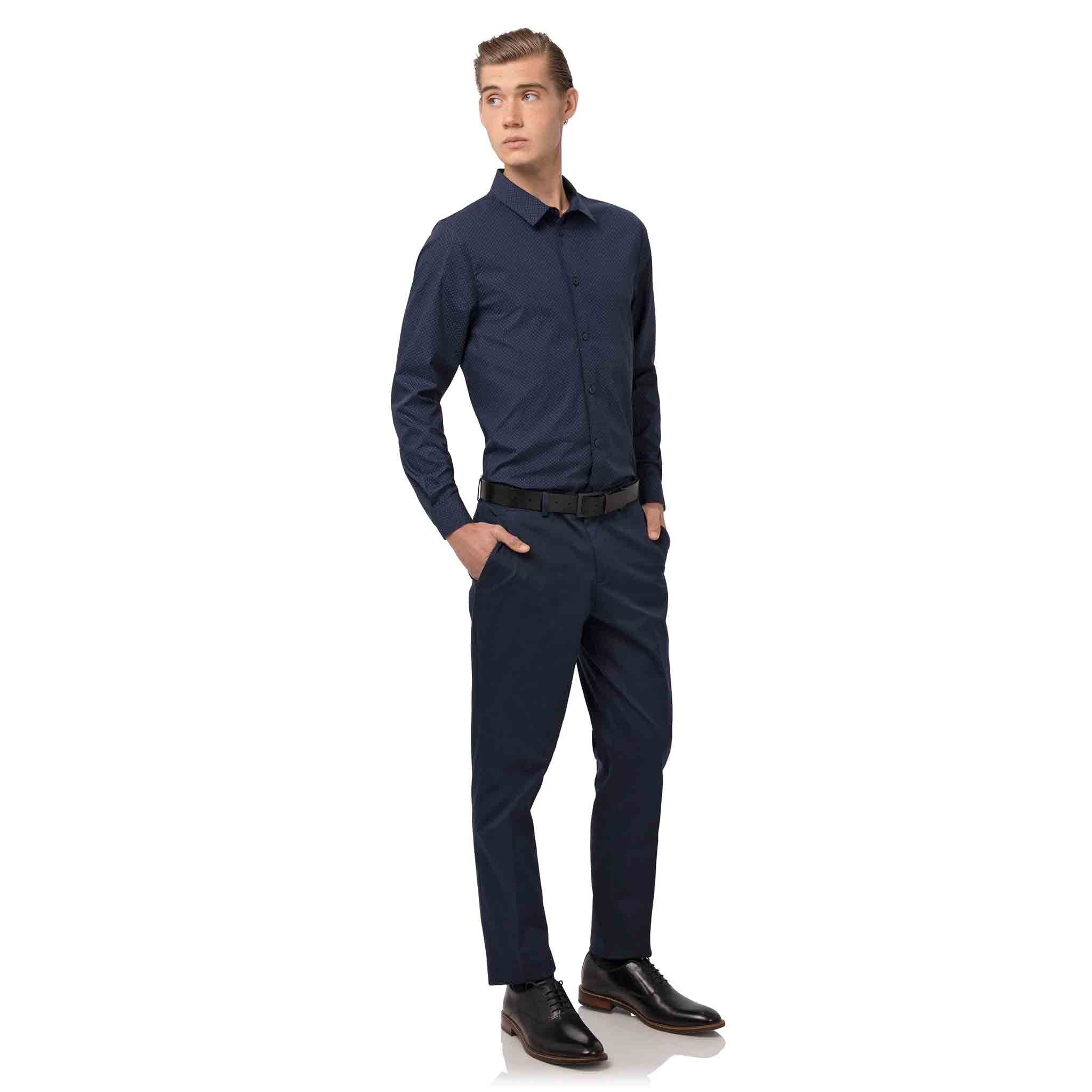 メンズ デコ ネイビー 長袖シャツ — Chef Works Japan