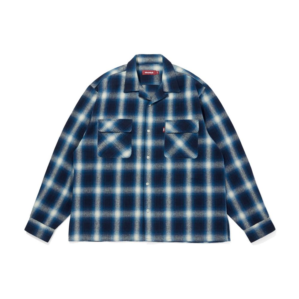 HideandSeek - Ombre Check L/S Shirt (25aw) - Blue / オンブレ
