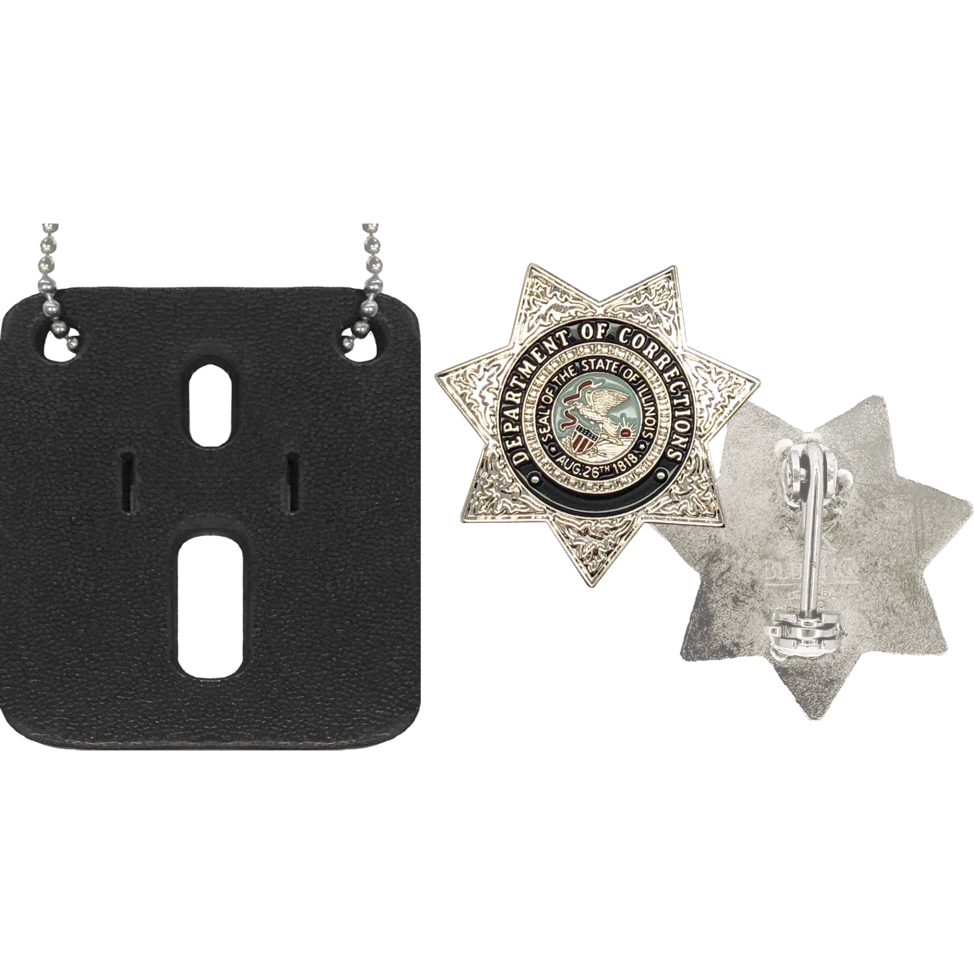 ILLINOIS DEPARTMENT OF CORRECTIONS STAR BADGE BROOCH: Officer