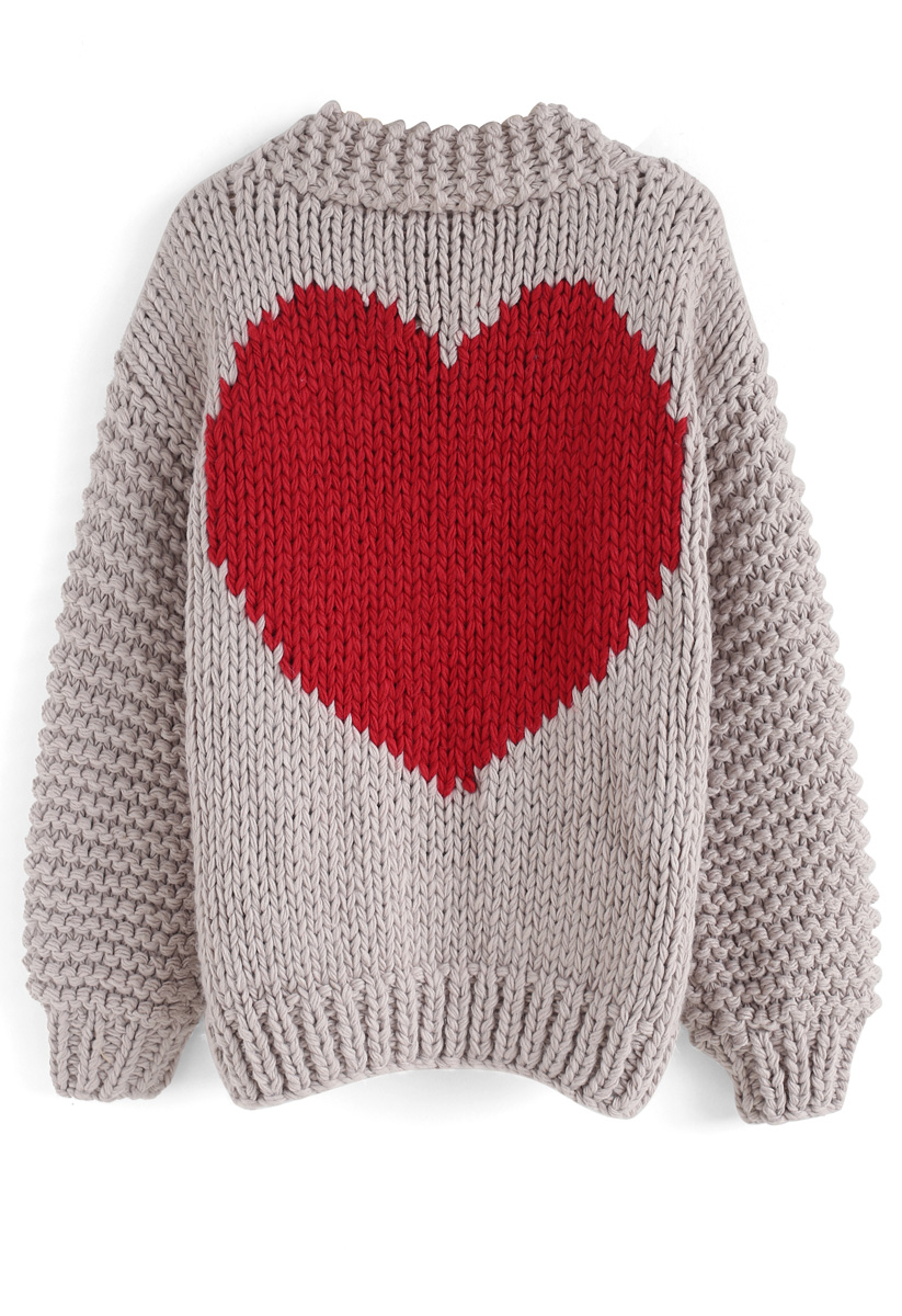 Key to My Heart Hand Knit Chunky Cardigan - Boho Chic, Indie