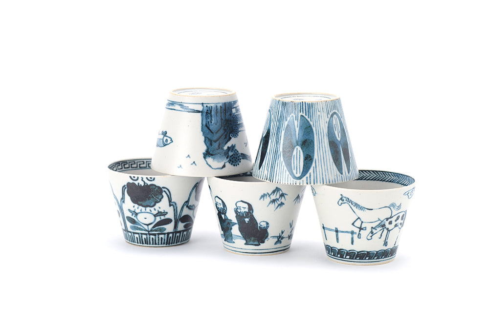 蕎麦猪口大事典 七賢人図 – 上出長右衛門窯オンラインショップ