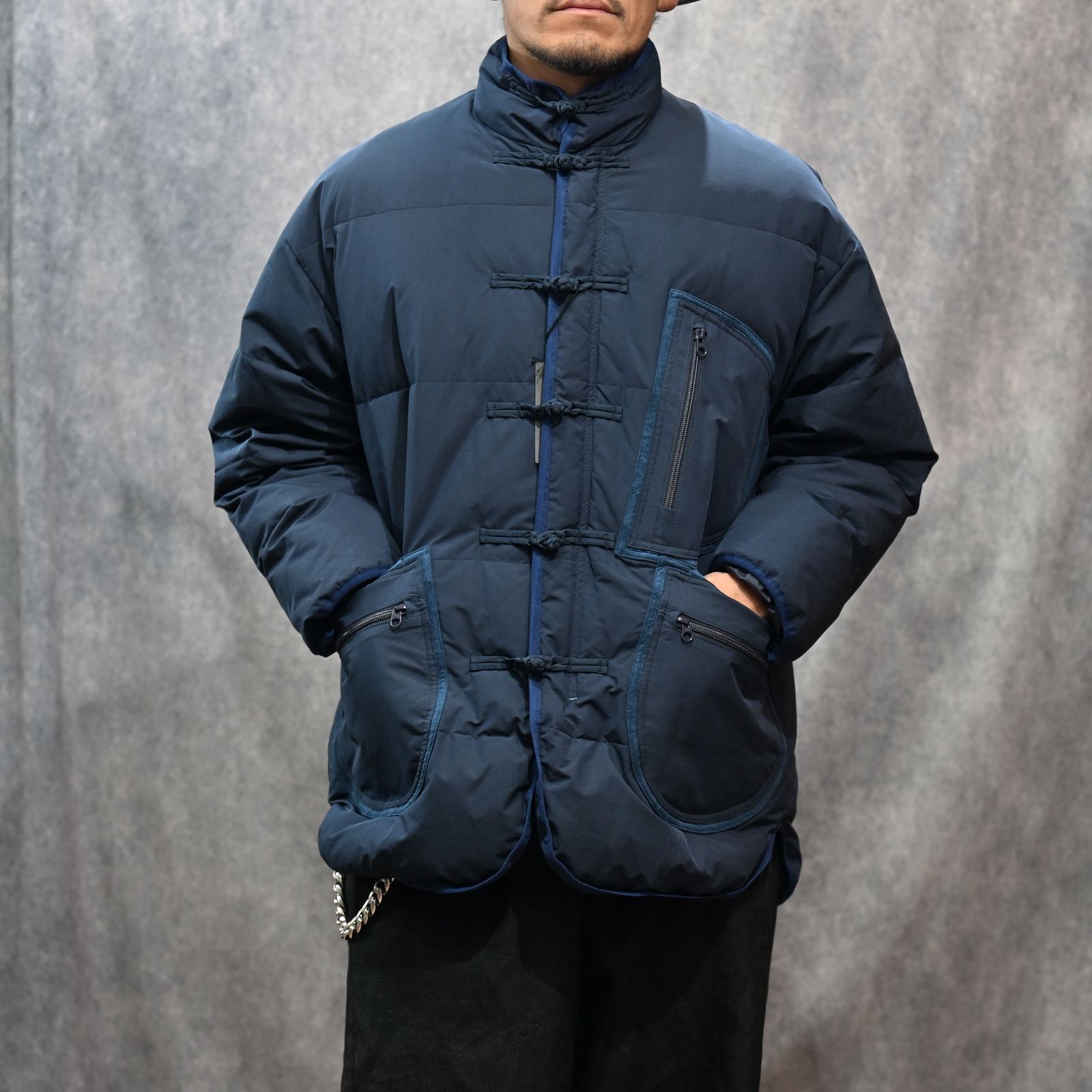 Porter Classic - WEATHER CHINESE DOWN JACKET （NAVY）｜チャイナ
