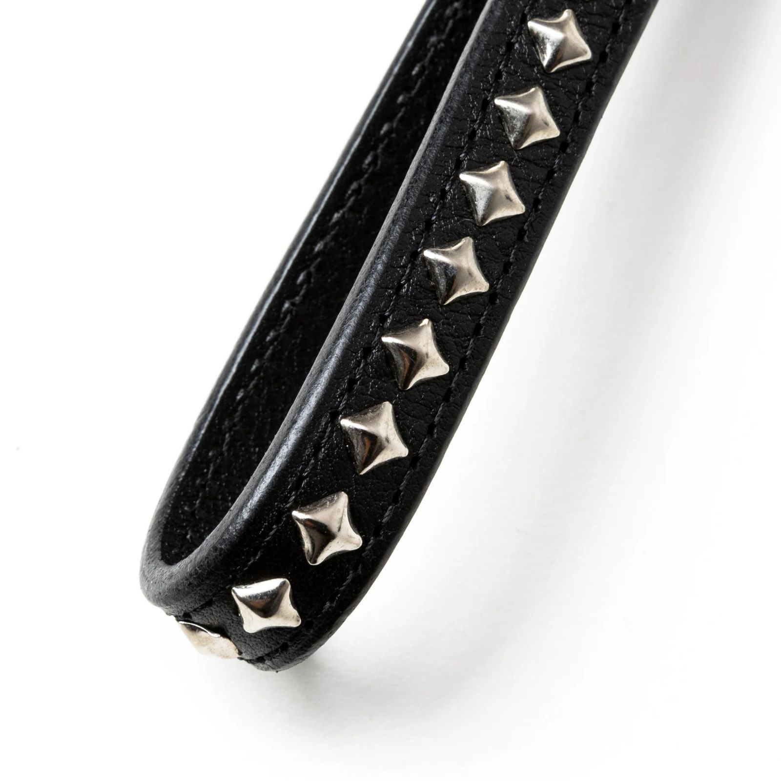 CALEE - STUDS LEATHER WRIST STRAP (BLACK) / スタッズレザー リスト