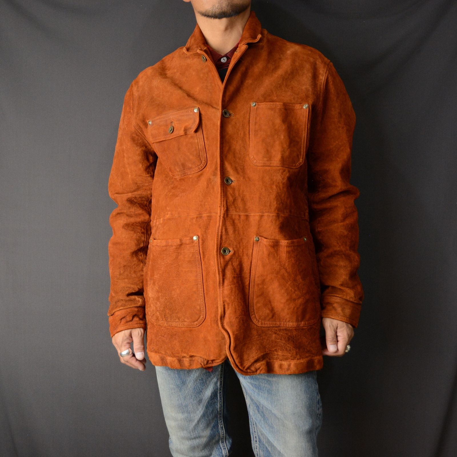 ISAMU KATAYAMA BACKLASH - JAPAN カーフスエード白鞣し製品染めレザー