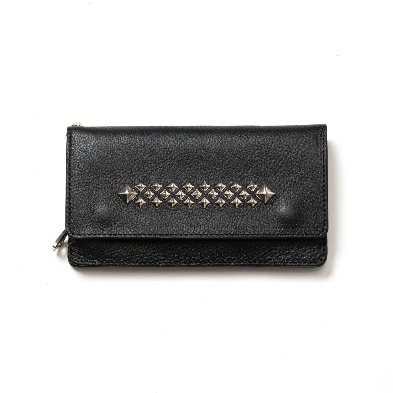 CALEE - STUDS LEATHER LONG WALLET (BLACK)｜スタッズ レザー ロング