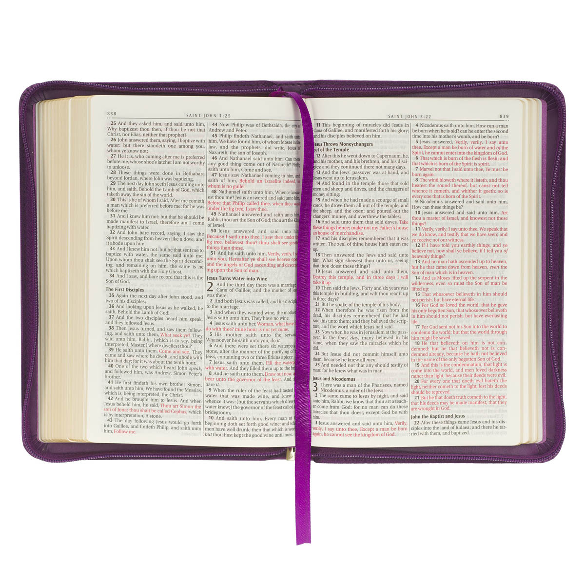 Iris Purple Faux Leather Compact King James Version Bible with