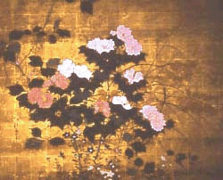 紙本金地著色秋草花卉図・紙本金地著色孔雀牡丹図｜桐生市ホームページ