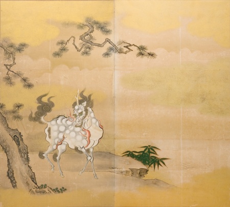 麒麟鳳凰図屏風(きりんほうおうずびょうぶ) - 宮崎県都城市ホームページ