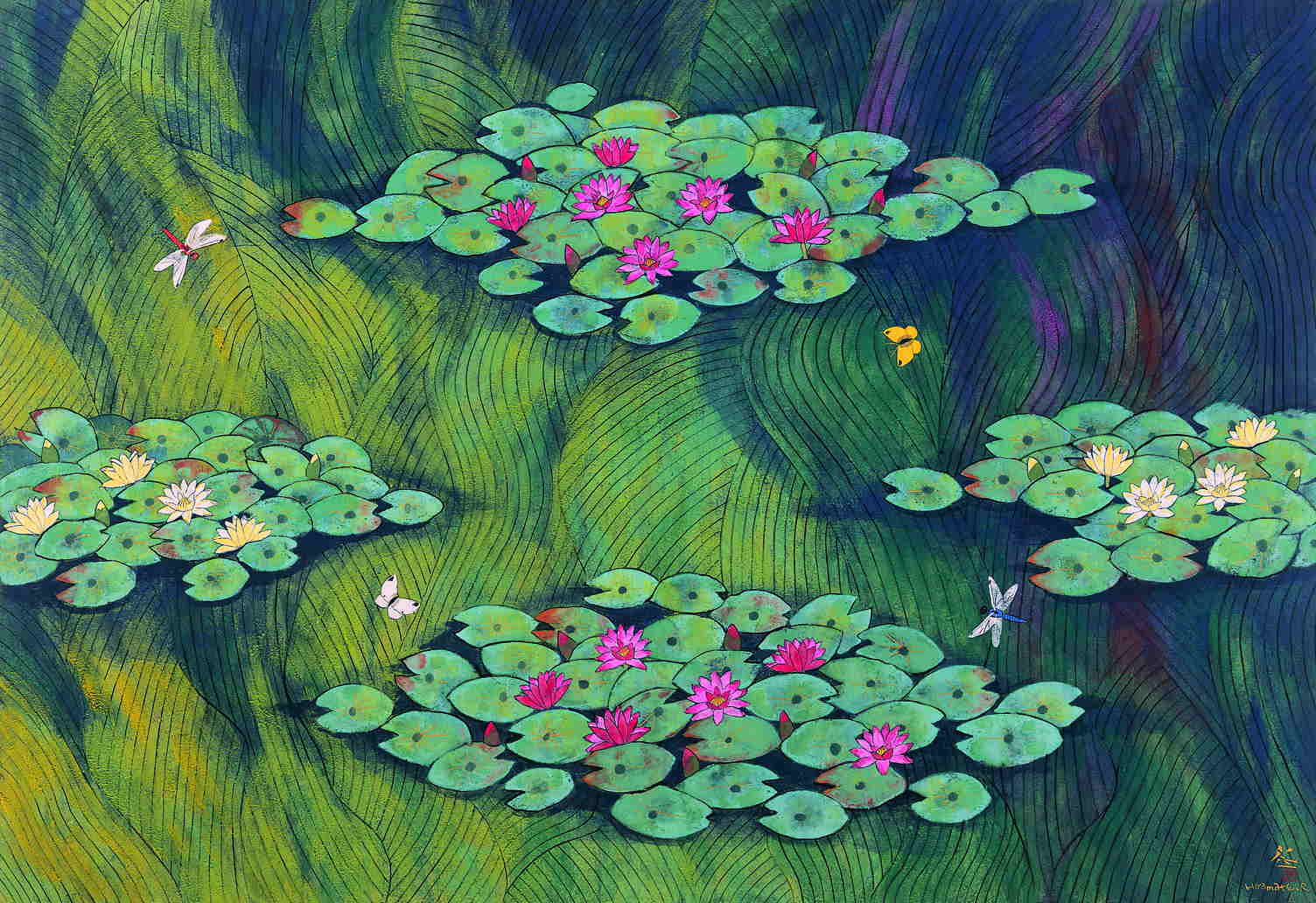 平松礼二《モネの池・緑の詩》