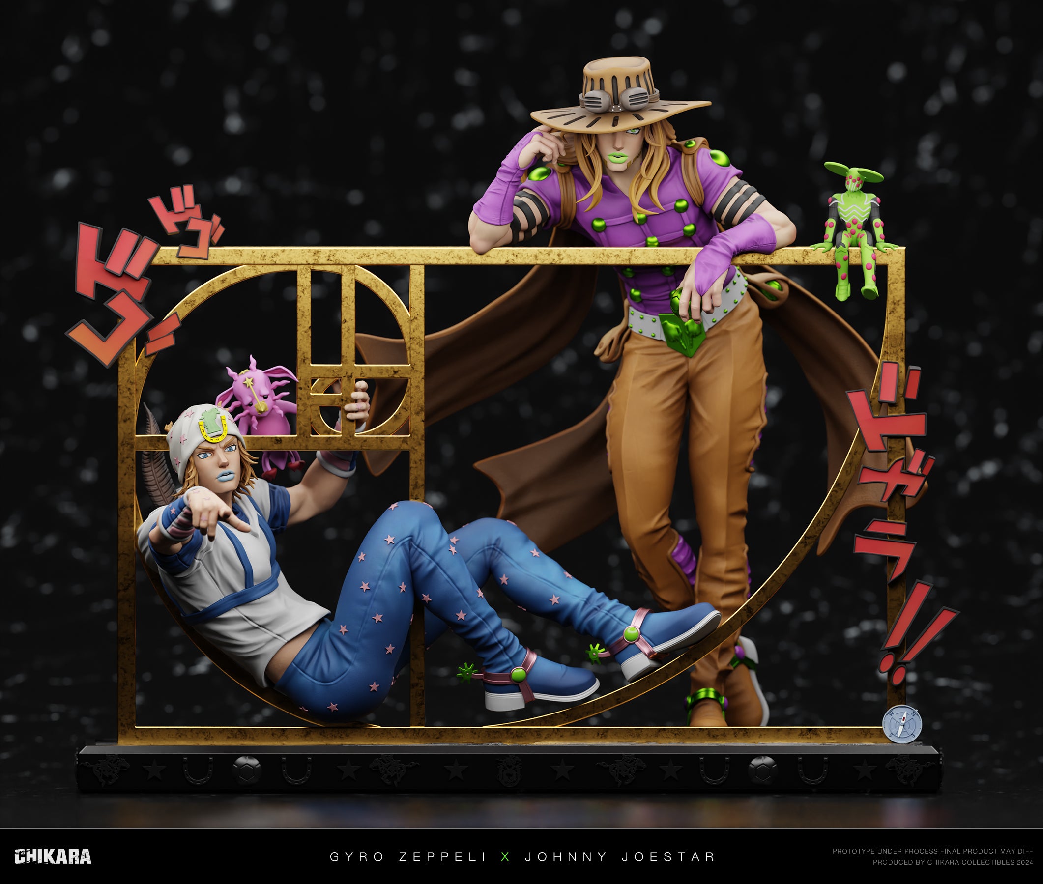 JoJos Bizarre Chikara Studio Gyro Zeppeli x Johnny Joestar Resin