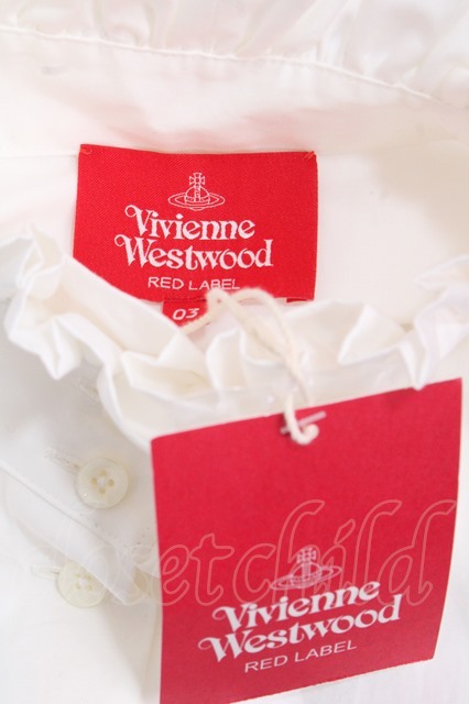 ヴィヴィアンウエストウッド 中古 / 単色オーブ刺繍立襟フリルブラウス