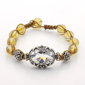 ネオタキオン[受験・合格]水晶&シトリンブレスレット{4・11月誕生石