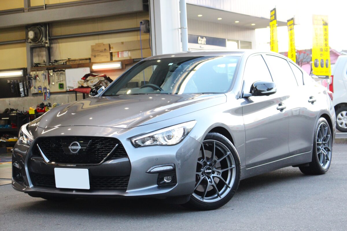 スカイライン400RにVOLK G025 19インチをオプションカラーにて装着