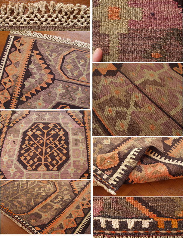 オールドキリム イラン・ガズビン産 k6582/ 家庭織りギャッベ＆キリム