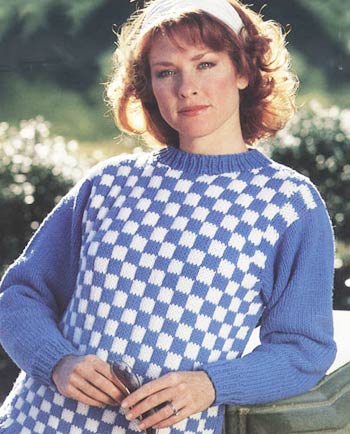 Checker Knitted Pullover | Welcome to the Craft Yarn Council