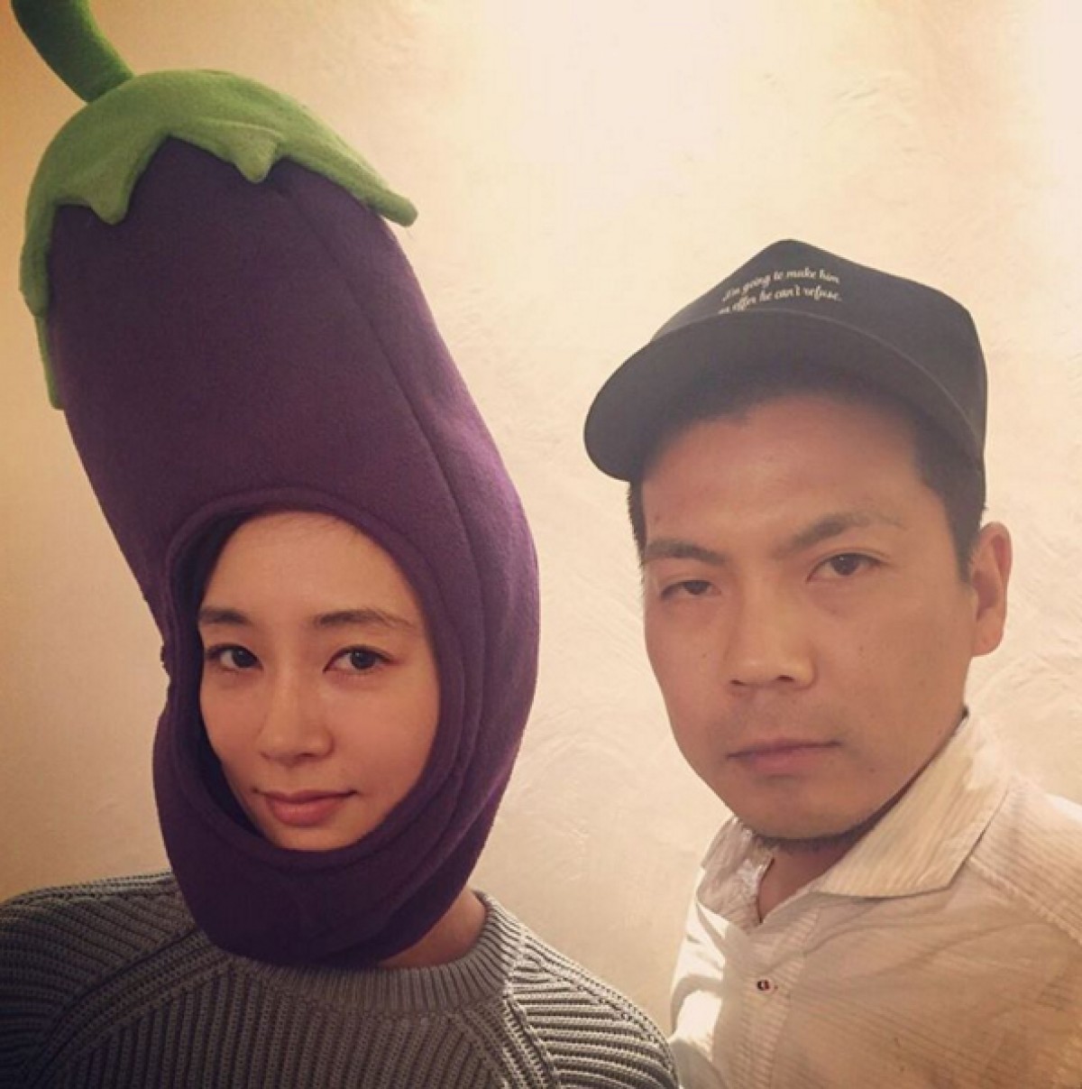 水川あさみ、可愛すぎる“なすびくん”に大反響 天竺鼠・川原と2ショット